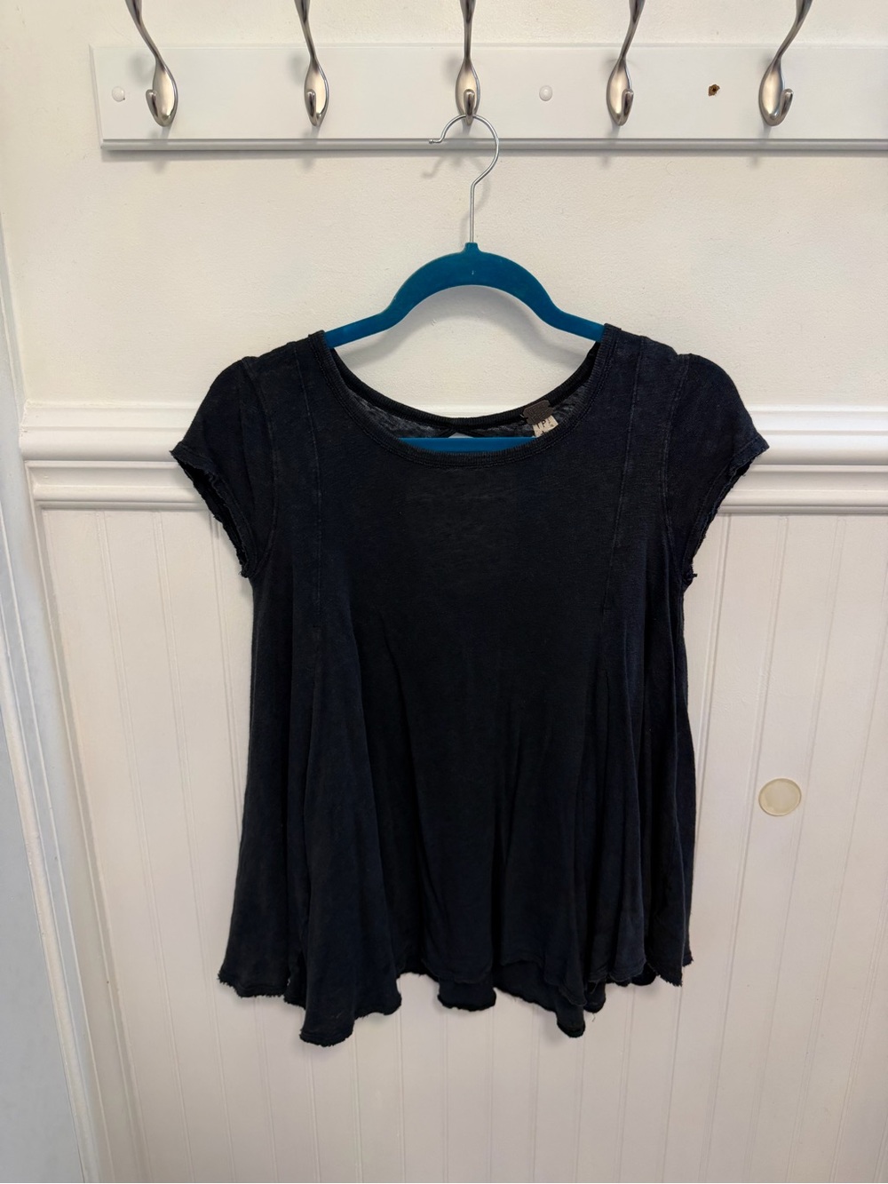 We The Free Black Short-Sleeve Swing Top